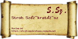 Stroh Szókratész névjegykártya